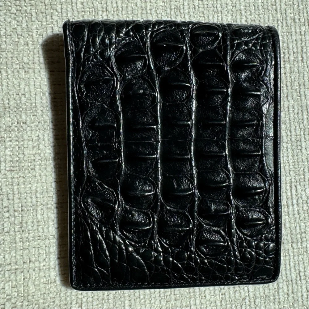 Bi-Fold Authentic Crocodile Leather Wallet 1D
